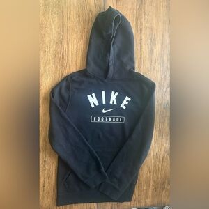 Boys Nike Black Hoodie with White Nike Football Logo